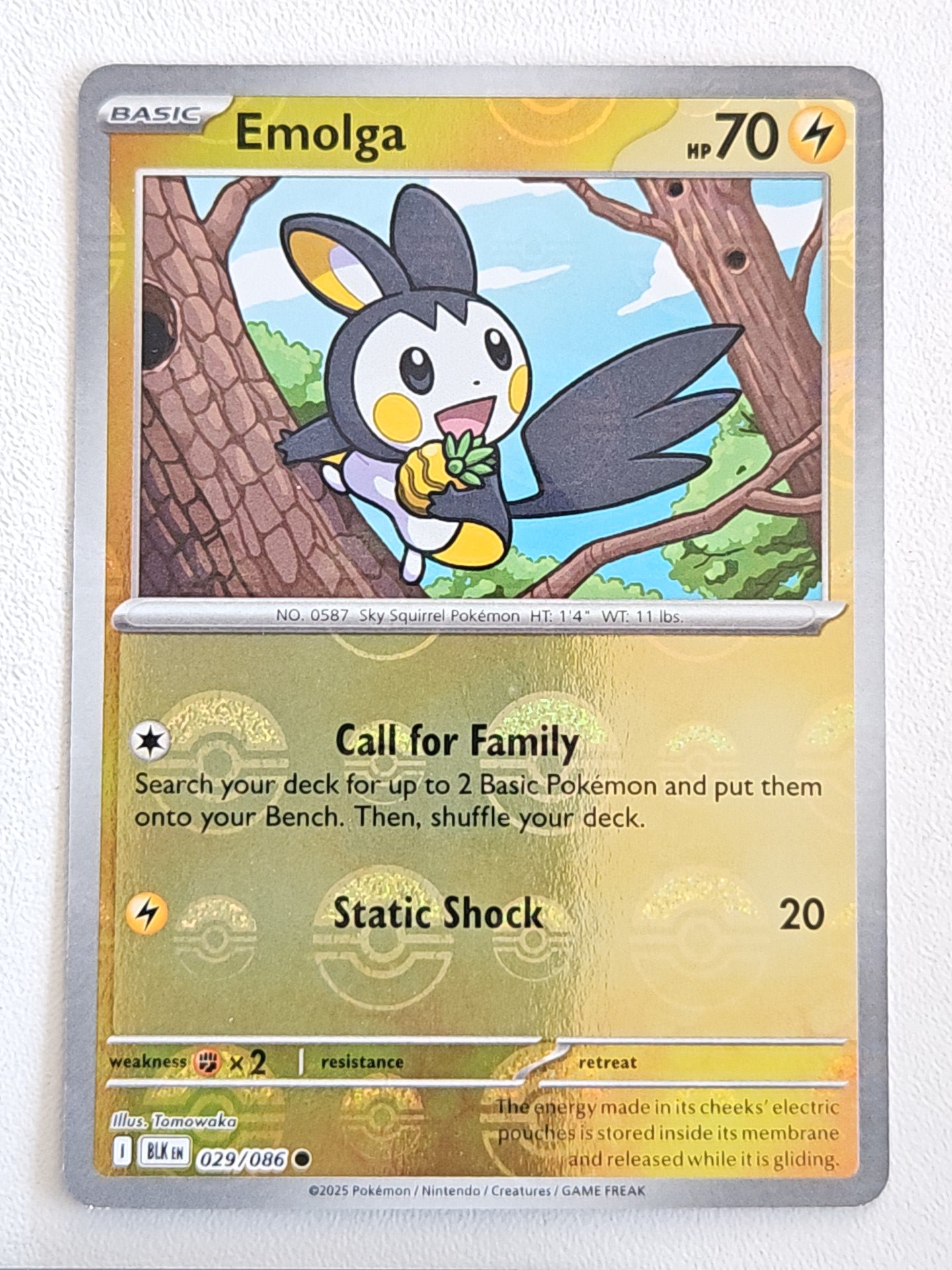 Emolga 029/086 PokeBall Black Bolt