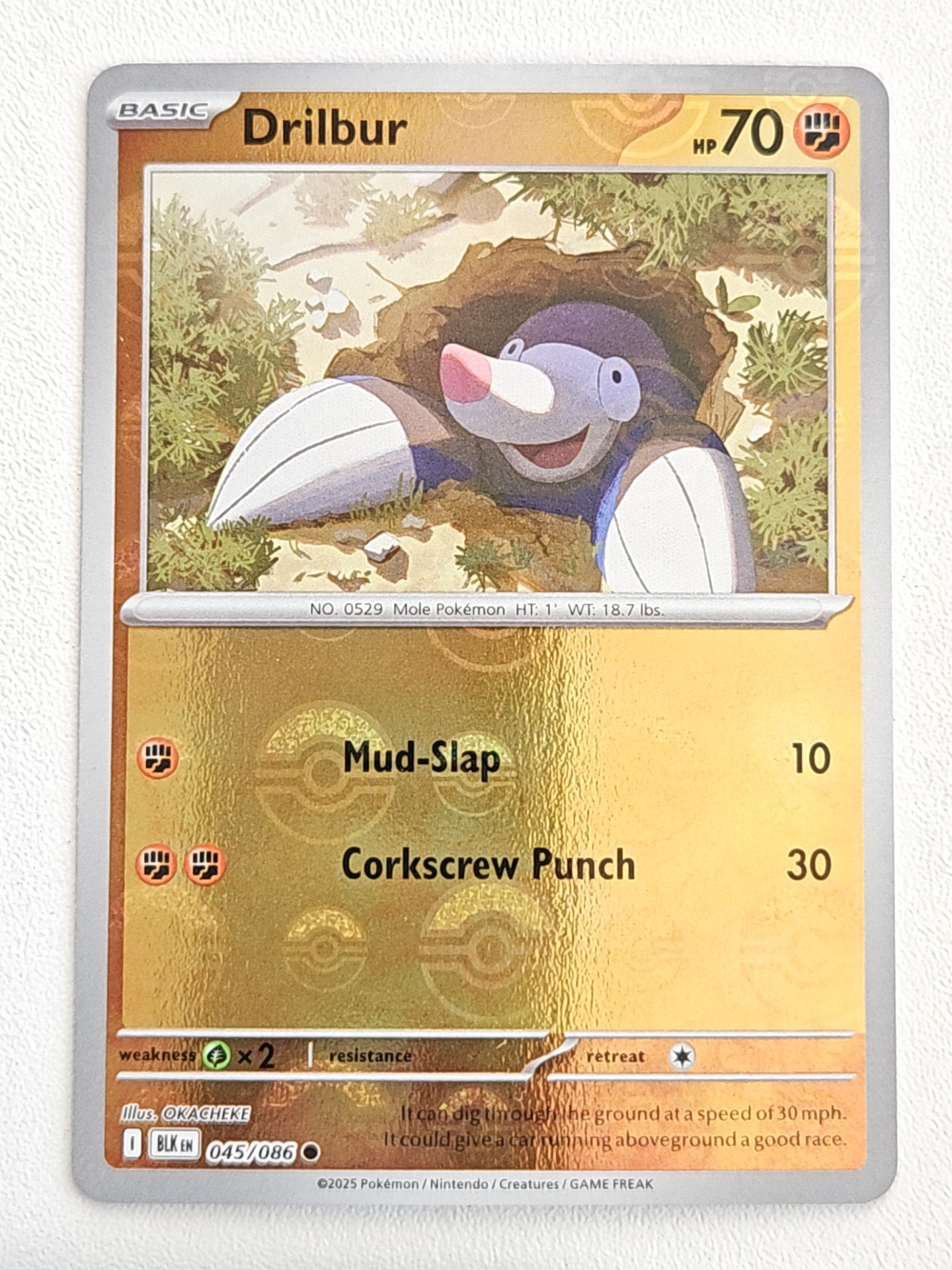Drilbur 045/086 PokeBall Black Bolt