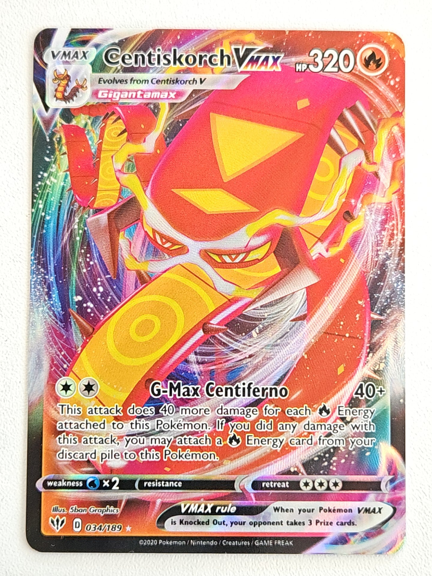 Centiskorch VMAX 034/189 Darkness Ablaze