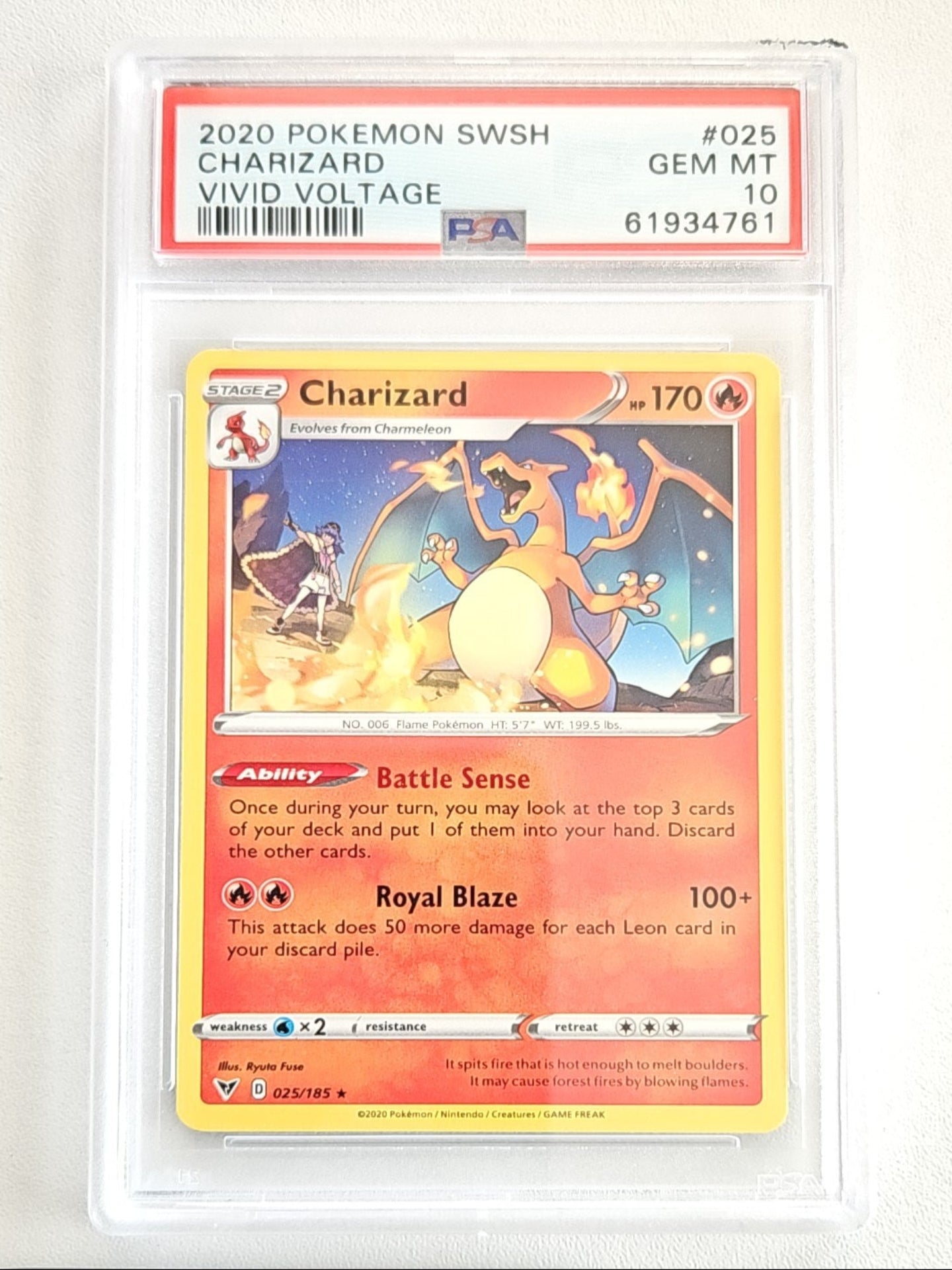 PSA10 Charizard 025/185 SWSH Vivid Voltage
