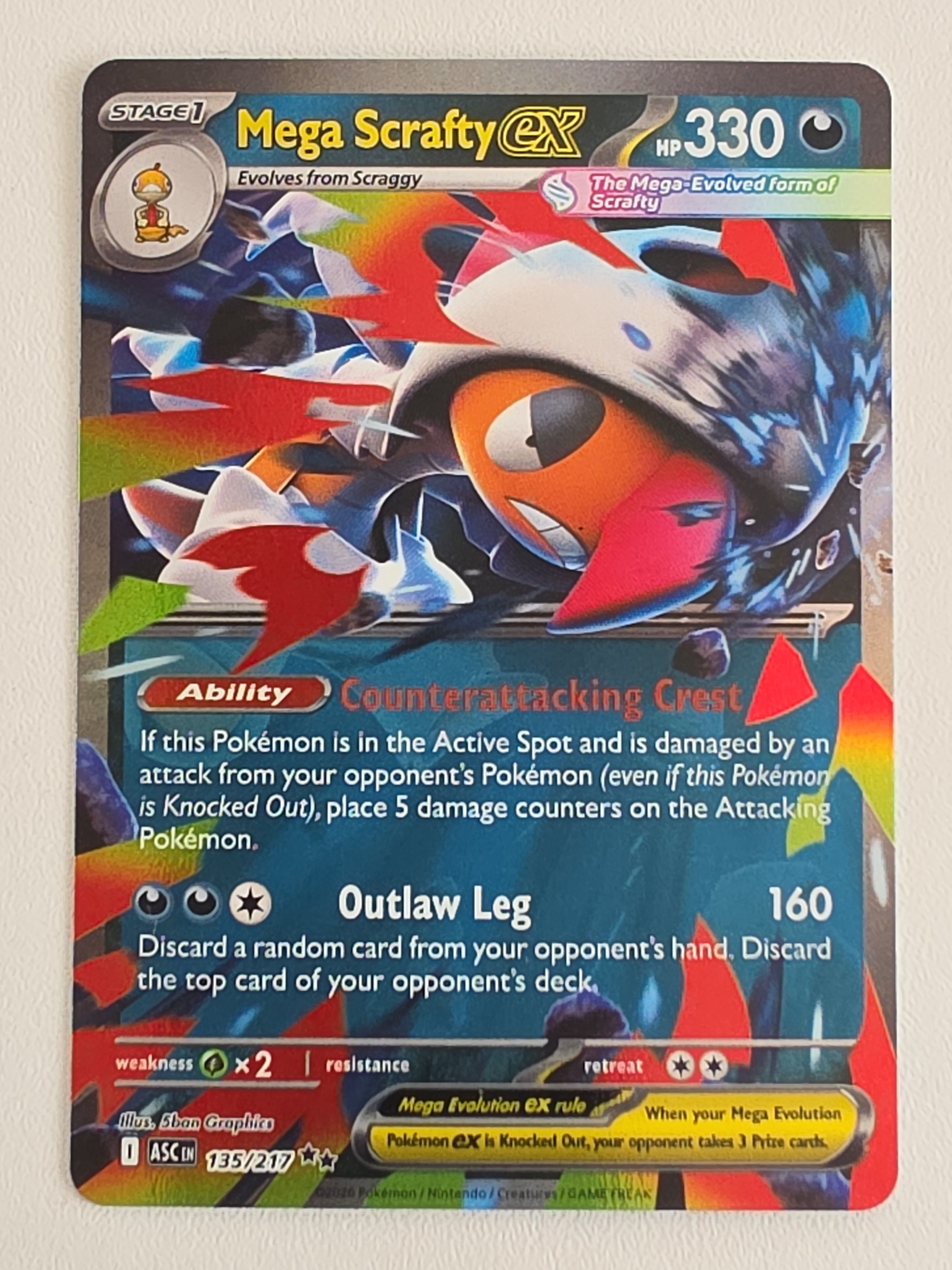 Mega Scrafty ex 135/217 Ascended Heroes